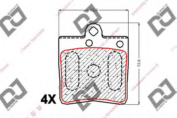 Колодки тормозные дисковые | зад | - DJ PARTS BP1870