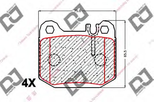 Колодки тормозные дисковые | зад | - DJ PARTS BP1874