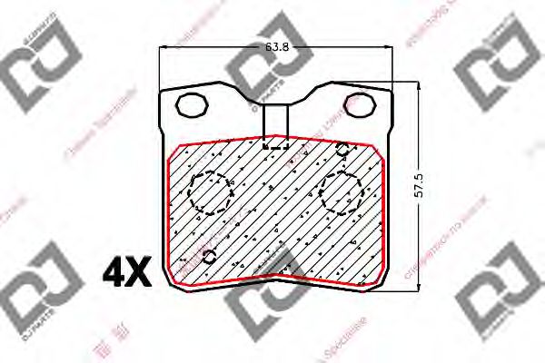 Колодки тормозные дисковые | зад | - DJ PARTS BP1897