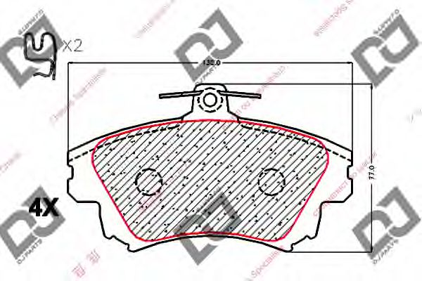 Колодки тормозные дисковые | перед | - DJ PARTS BP1903