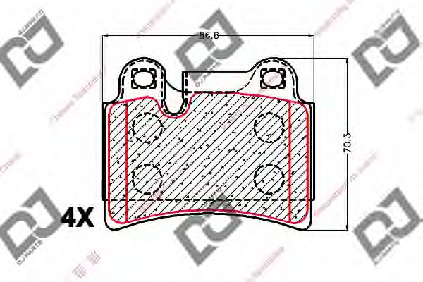 Колодки тормозные дисковые | зад | - DJ PARTS BP1912