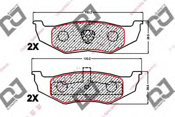 Колодки тормозные дисковые | зад | - DJ PARTS BP1921