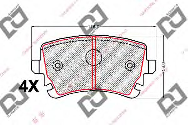 Колодки тормозные дисковые | зад | - DJ PARTS BP2118
