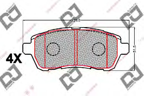 Колодки тормозные дисковые | перед | - DJ PARTS BP2142