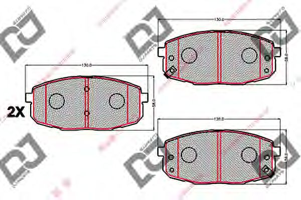 Колодки тормозные дисковые | перед | - DJ PARTS BP2156