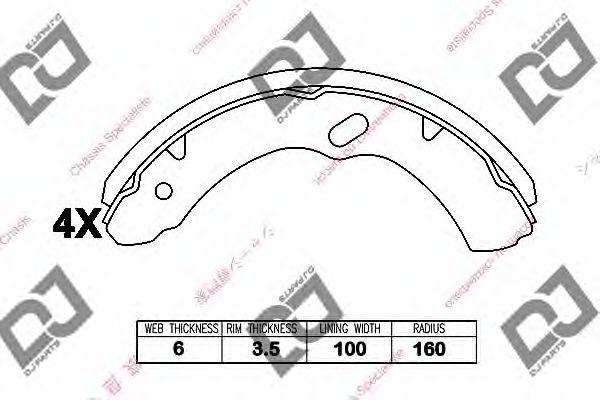 Комплект тормозных колодок | зад | - DJ PARTS BS1319