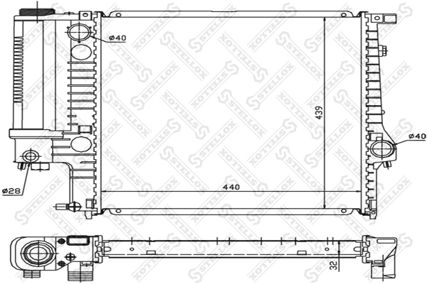 Радиатор BMW E36 1.6-2.5 90> - Stellox 10-25023-SX