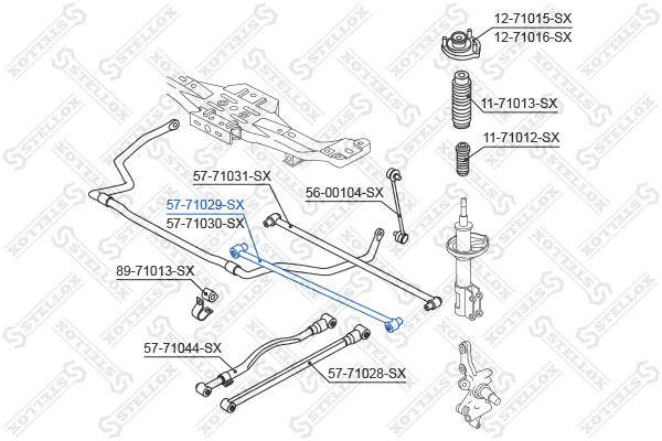 Рычаг зад. подв. пер. л.+п. Mazda 323f | прав/лев | - Stellox 57-71029-SX