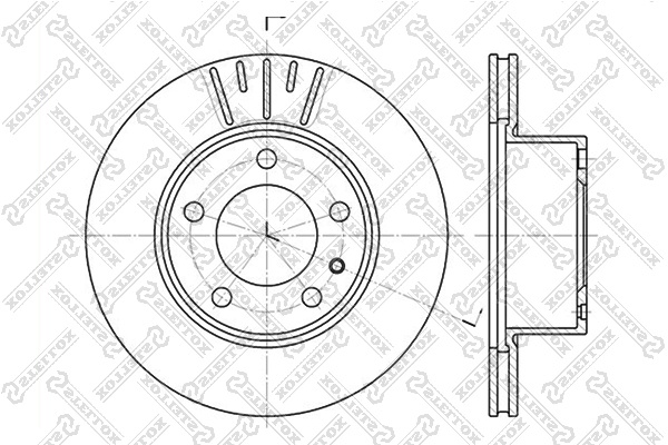 Диск торм. пер. BMW E28 1.8-2.5/2.4td M1 | перед | - Stellox 6020-1513V-SX