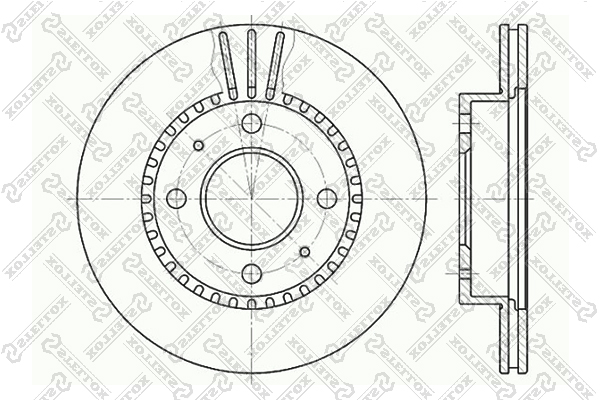 Диск торм. пер. Nissan Almera 1.4 95-00 | перед | - Stellox 6020-2244V-SX