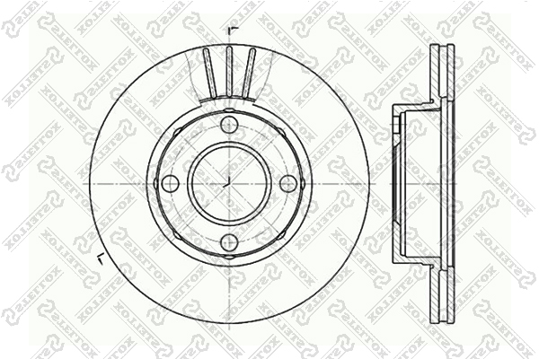 Диск торм. пер. Audi 80 1.6-1.9TDi 88> | перед | - Stellox 6020-4738V-SX