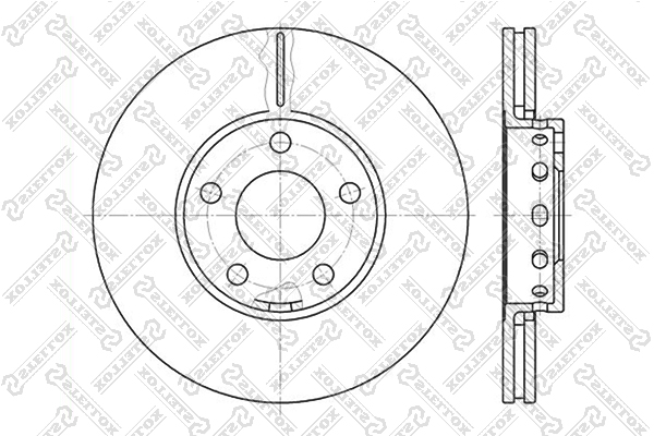 Диск торм. пер. VW Passat all 90> | перед | - Stellox 6020-4743V-SX