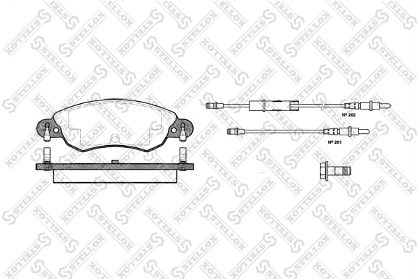 Колодки дисковые п. Citroen C5 1.8 00> | перед | - Stellox 840 004-SX