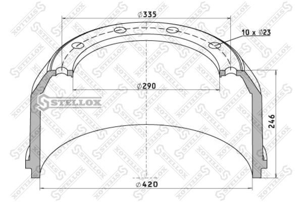 Тормозной барабан - Stellox 85-00040-SX