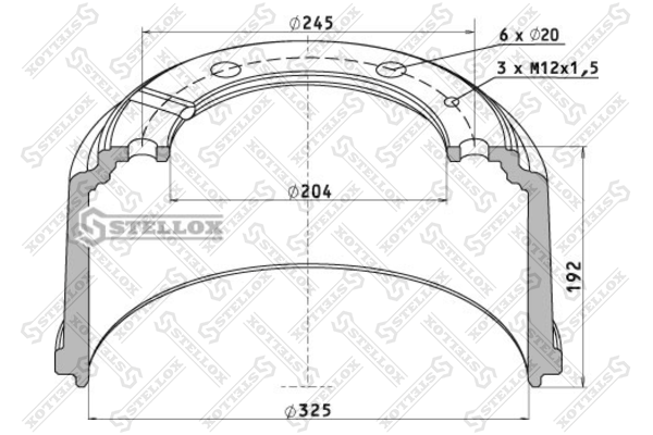 Тормозной барабан - Stellox 85-00068-SX