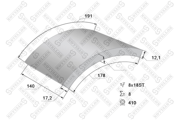 Накладки тормозные STD 17238=17683 17.2- - Stellox 85-00914-SX