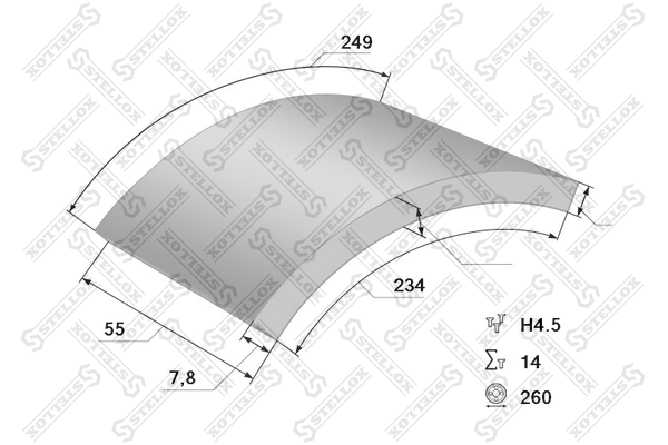 Накладки тормозные STD (260x55) (91022 4 - Stellox 85-01132-SX