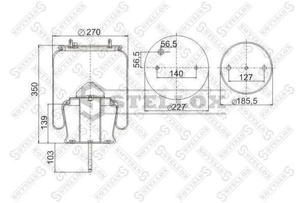 Пневмоподушка со стаканом Scania - Stellox 90-30304-SX