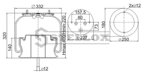 Пневмоподушка со стаканом Scania HCV - Stellox 90-61991-SX