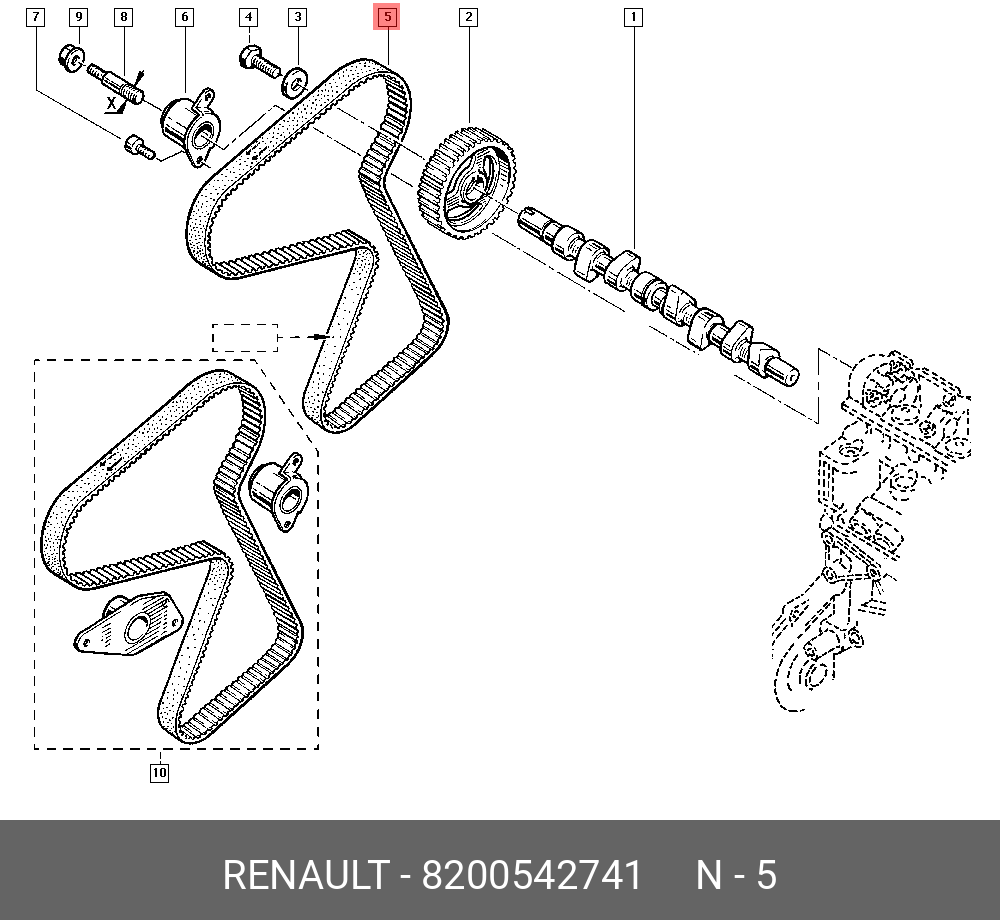 Ремень ГРМ - Renault 8200542741