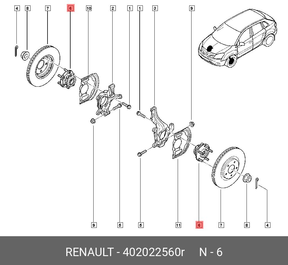 Ступица колеса | перед лев | - Renault 402022560R