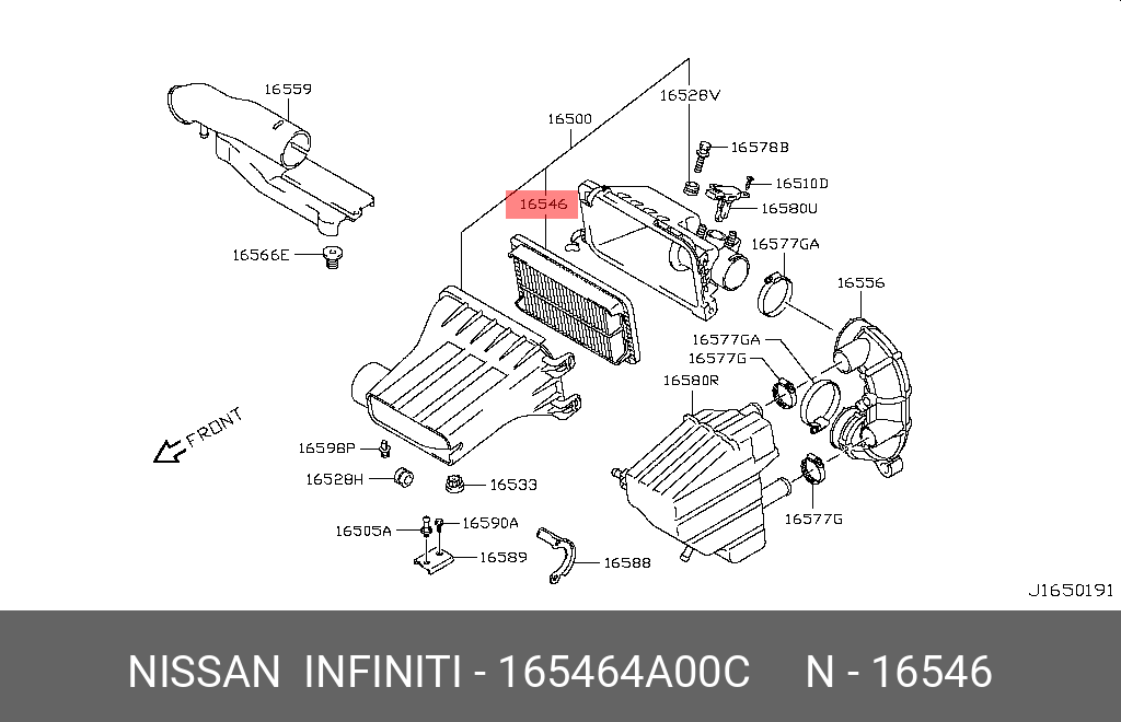 Фильтр воздушный - Nissan 16546-4A00C