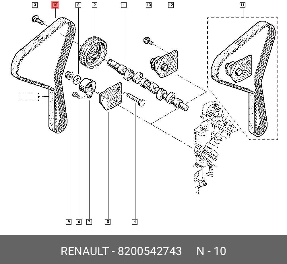 Ремень ГРМ - Renault 8200542743