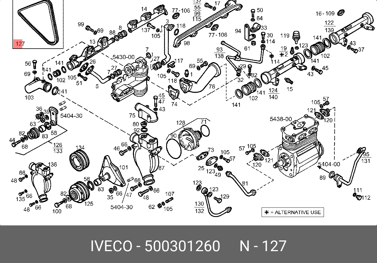 Ремень клиновой 500301260 Iveco Orig ! - Iveco 500301260