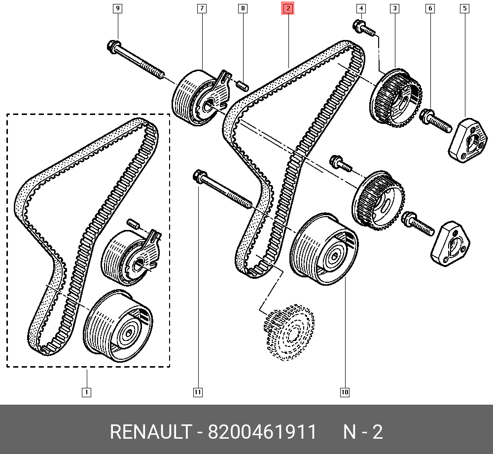 Ремень ГРМ - Renault 8200461911