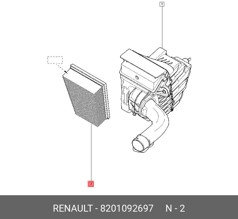 Фильтр воздушный - Renault 8201092697