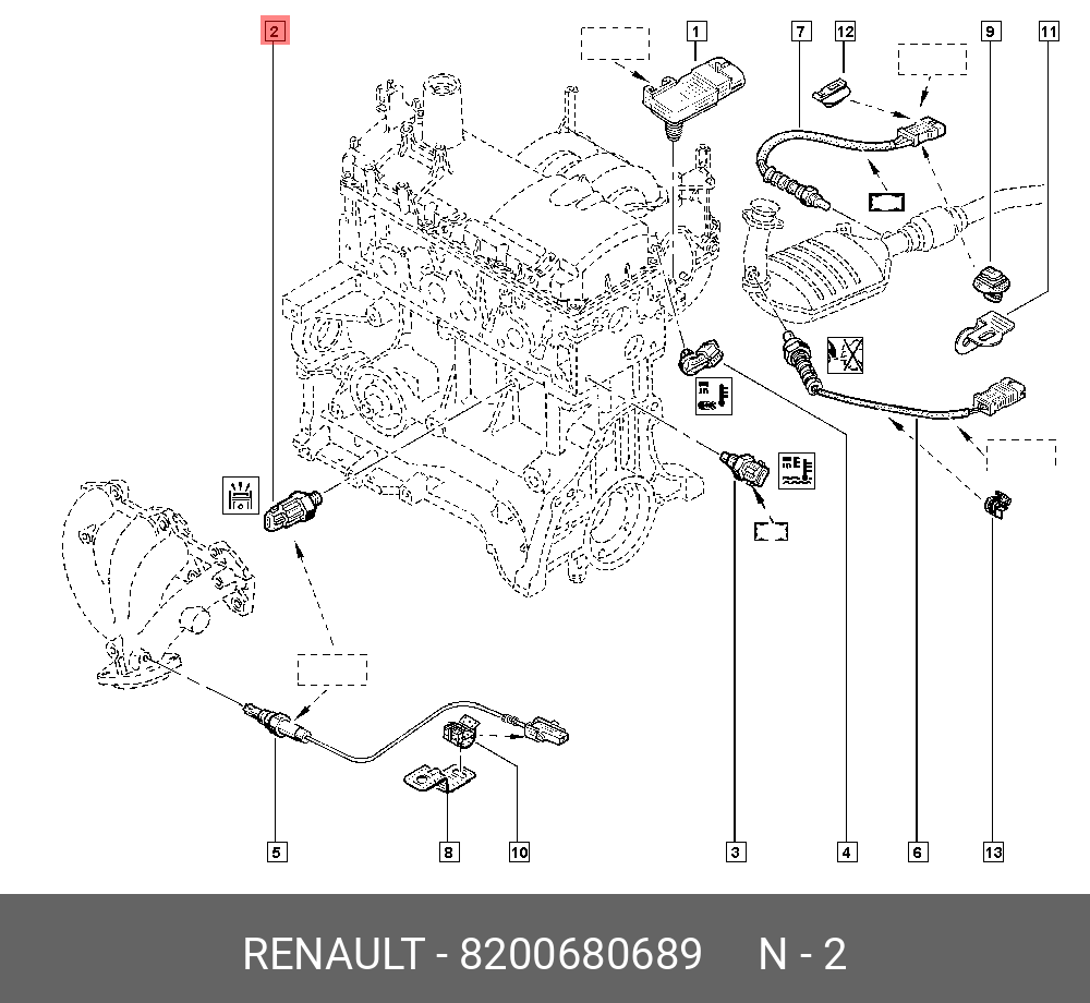 Датчик детонации renault Duster - Renault 82 00 680 689