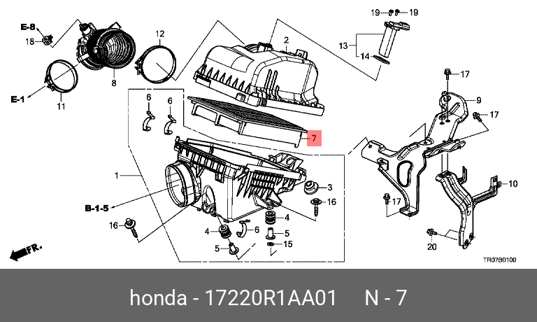 Фильтр воздушный - Honda 17220-R1A-A01