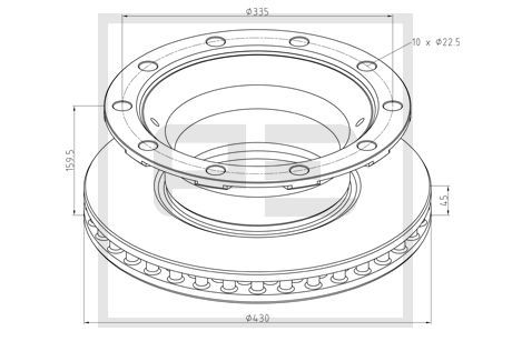 Диск тормозной - Peters Ennepetal 04638400A