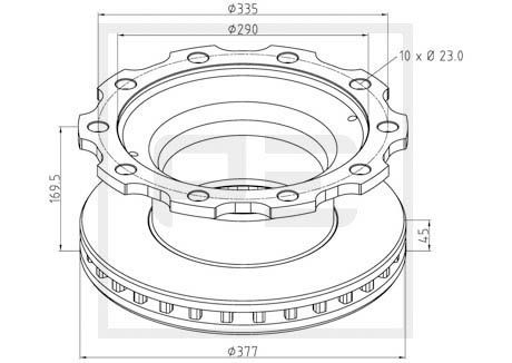 Диск тормозной - Peters Ennepetal 04637700A