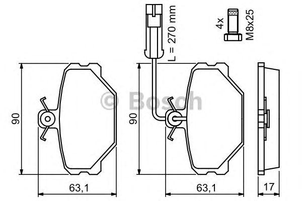 Колодки тормозные дисковые - Bosch 986491050