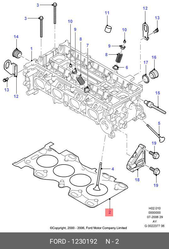 Прокладка, головка цилиндра - Ford 1230192