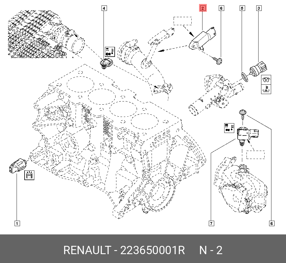 Датчик давления во впускном коллекторе - Renault 223650001R