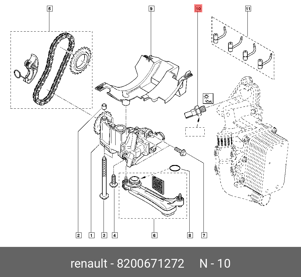 Датчик давления масла - Renault 8200671272