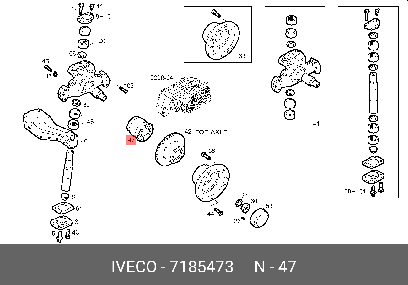 Ступица колеса - Iveco 7185473
