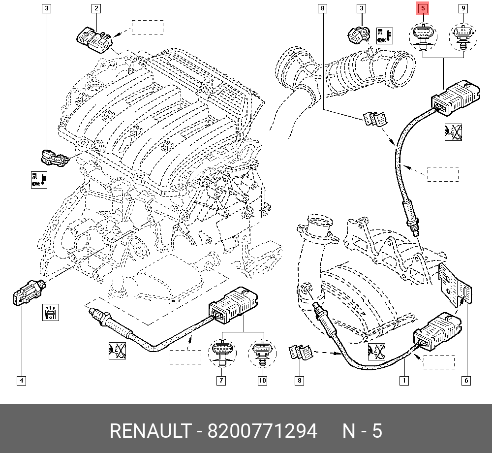 Датчик кислородный (лямбда-зонд) renault Duster - Renault 8200771294