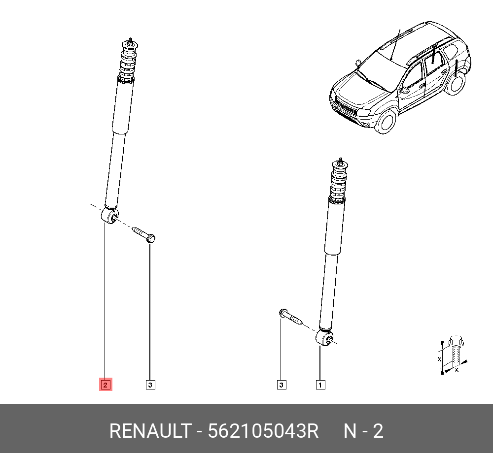 Амортизатор | зад прав/лев | - Renault 562105043R