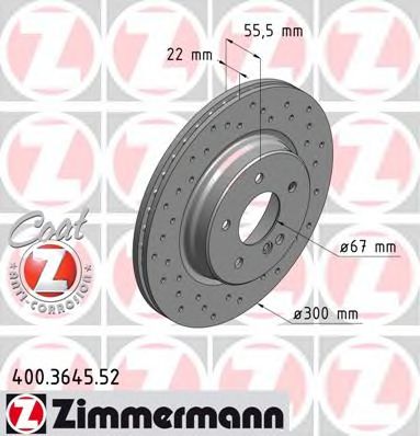 Диск тормозной - Zimmermann 400364552