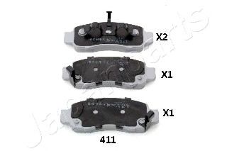 Колодки тормозные дисковые | перед | - Japanparts PA411AF