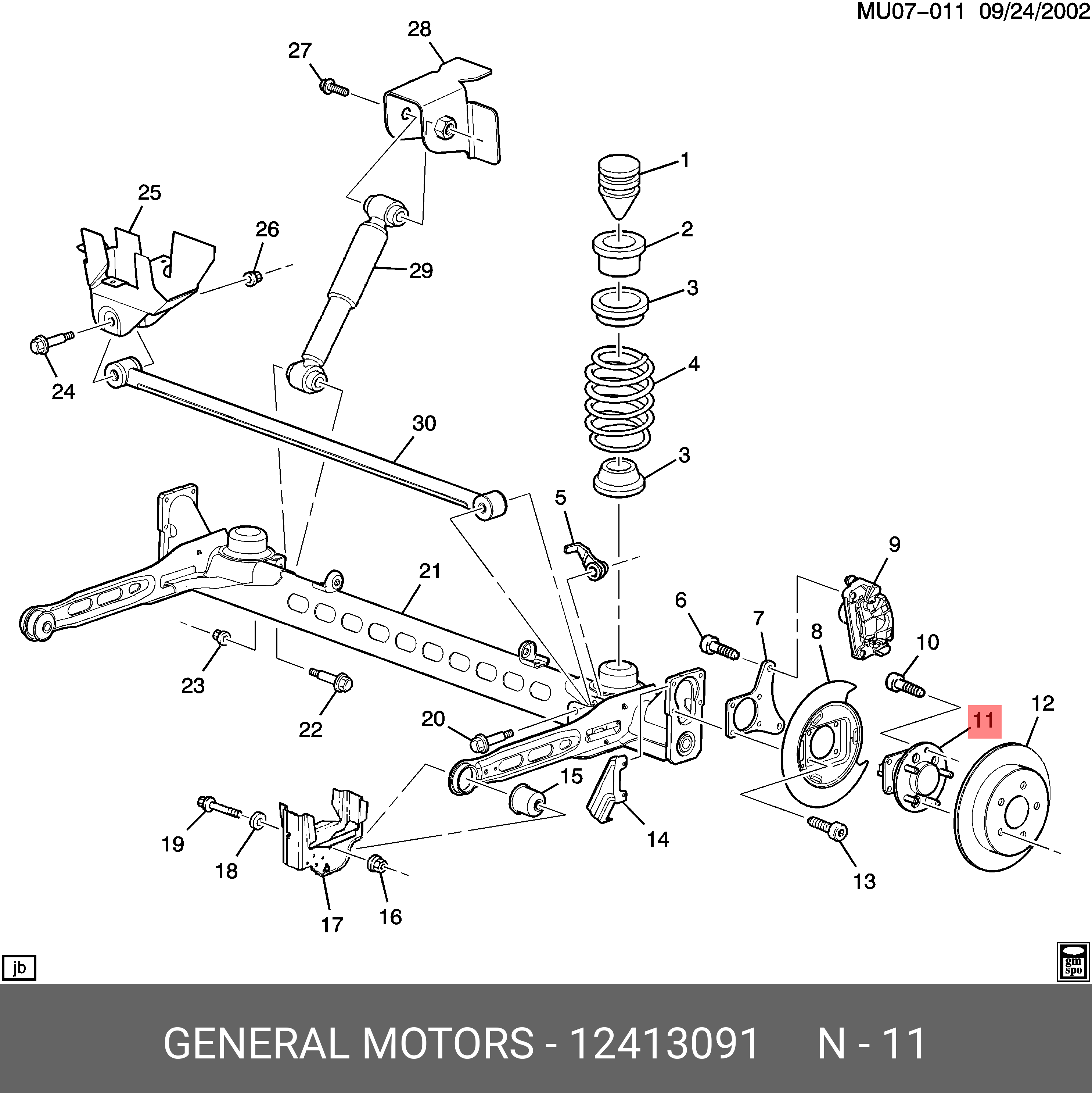 Комплект подшипника ступицы колеса - GM 12413091