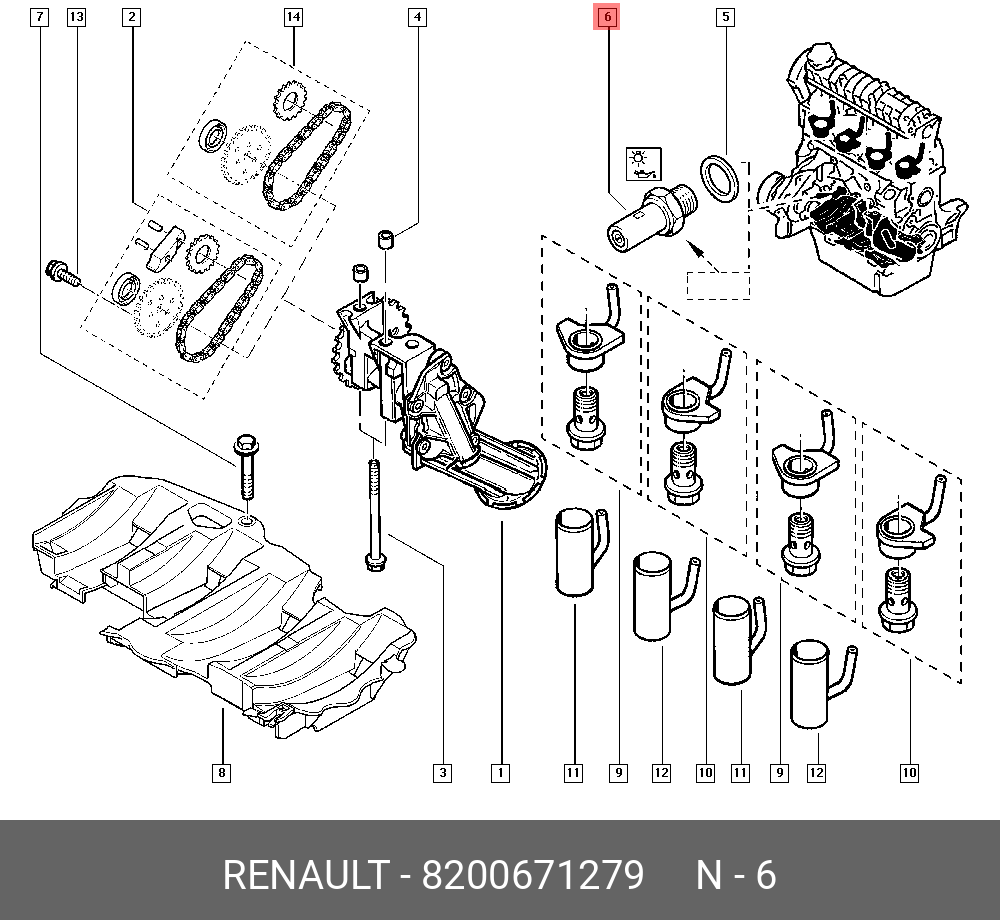 Датчик давления масла - Renault 8200671279
