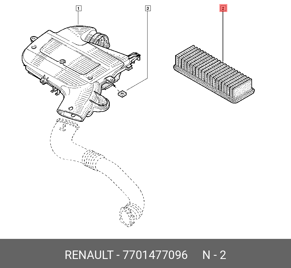 Фильтр воздушный - Renault 7701477096