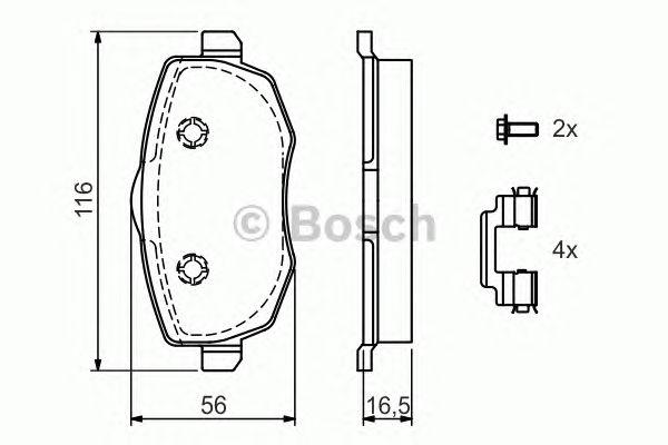 Колодки тормозные дисковые - Bosch 986424793