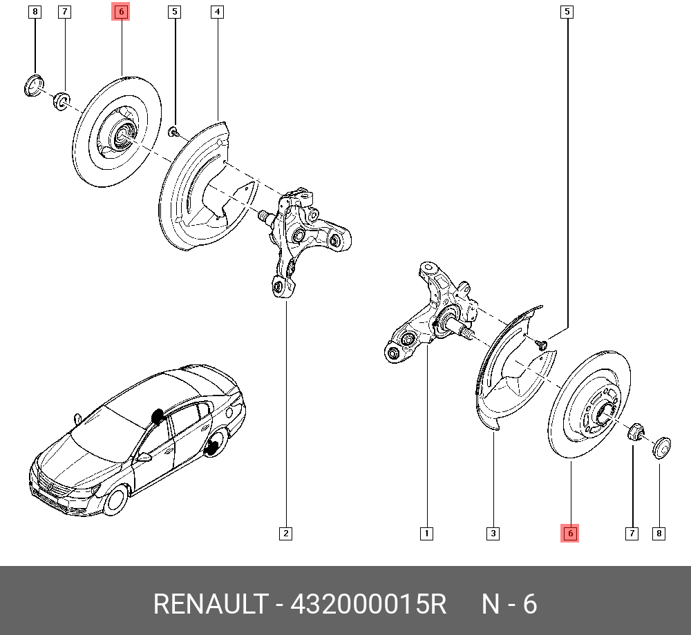 Тормозной диск | зад | - Renault 432000015R