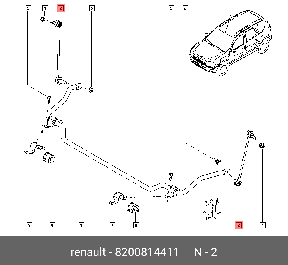 Стойка стабилизатора | перед прав/лев | - Renault 8200 814411