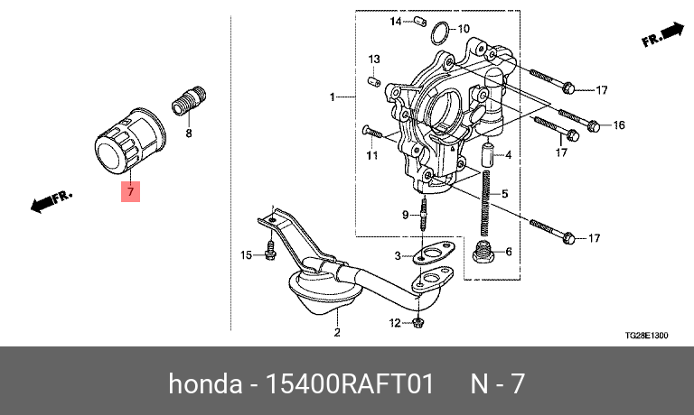 Фильтр масляный - Honda 15400-RAF-T01